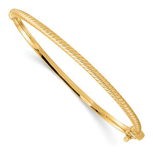 Leslies 10K Polished Textured Bangle